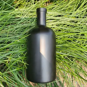 China OEM espíritu botella proveedor personalizado negro 750ml espíritus botella