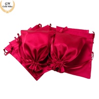 Sacs à cordon en satin de soie écologiques et recyclables avec logo personnalisé imprimé à l'écran, 13x18cm/15x24cm, pour mariage, bijoux, perruques, cadeaux, maquillage