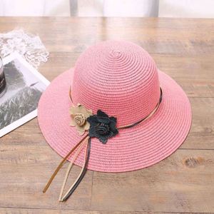 Sombrero de paja tejido al por mayor con flores, sombrero de sol para mujer, de ala pequeña, para playa, viajes, pesca, con diseño distintivo - Product Image 3