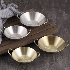 Plato para condimentos de acero inoxidable, redondo, con asa, para olla caliente, salsa de soja, plato para condimentos, uso en fiestas - Product Image 2