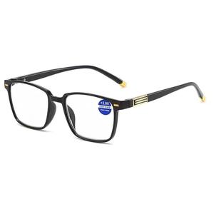 Lunettes de lecture simples, monture PC, verres anti-lumière bleue, unisexes, pour personnes d'âge moyen et âgées, vision claire haute définition - Product Image 1