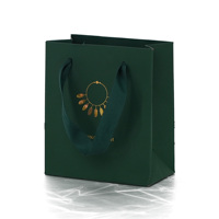 Sacs en papier de luxe personnalisés pour bijoux, vente en gros, sacs de shopping verts pour bijoux avec estampage à chaud, sacs d'emballage pour bijoux