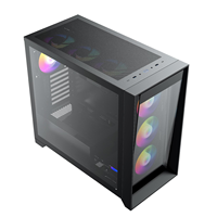 Casing populer komputer Mid Tower tipe-c USB3.0 komputer pemasangan cepat Atx Gaming Case Casing Pc untuk Desktop