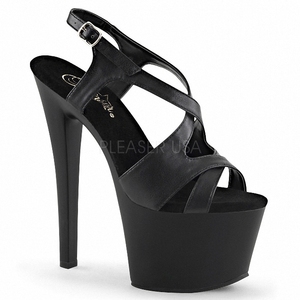 Sandali Neri con Punta Aperta per Crossdressing, <span class=keywords><strong>Tacco</strong></span> Sottile <span class=keywords><strong>17</strong></span> cm, Piattaforma Sexy Fetish, Moda Estiva, Tacchi Alti per Pole Dance, Taglie Grandi - Product Image 5