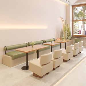 Hiện Đại Đơn Giản Đồ Nội Thất Thiết Lập Cho Quán Cà Phê Nhà Hàng Sofa Thoải Mái Cà Phê Cửa Hàng Gỗ Gian Hàng Ghế Giải Trí Bàn Ăn Cho Quán Cà Phê Sử Dụng - Product Image 1