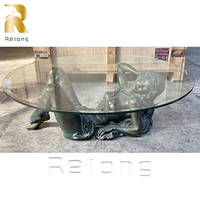 Table de Base de sculpture en bronze pour femme, taille réelle, Design moderne, en laiton moulé, Statue, Table basse