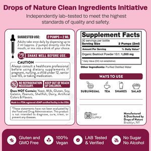 Amostra grátis Vegan <span class=keywords><strong>Beet</strong></span> <span class=keywords><strong>Root</strong></span> Suplemento Líquido Beterraba Líquida Absorção Extra Rápida com Extrato Orgânico Raiz De Beterraba - Product Image 6