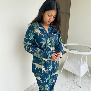 Urvi Creactions Handmade Cotton <b>Pajama</b> Set Hand Block Print Floral Indian Night <b>Suit</b> Wholesale Market for Best Price - Product Image 6