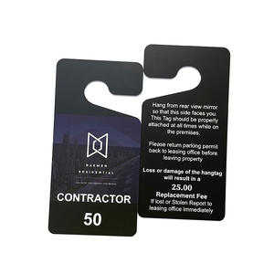 Carte en plastique pour rétroviseur 3.5x7 pouces, étiquette volante pour <span class=keywords><strong>permis</strong></span> <span class=keywords><strong>de</strong></span> stationnement temporaire en PVC - Product Image 1