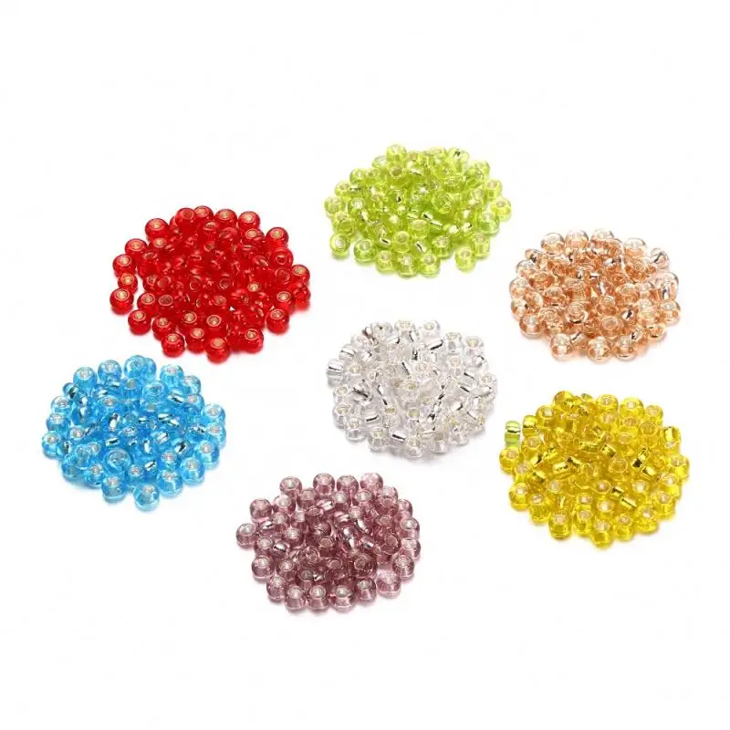 Grosir Mini Opaque 2Mm Perak Berjajar Miyuki Kaca Seed Beads 450 G/bag 6/0 8/0 10/0 11/0 15/0 untuk Membuat Perhiasan