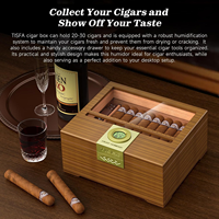 Boîte à cigares en bois artisanale, humidor avec hygromètre et humidificateur, boîte à cigares en bois