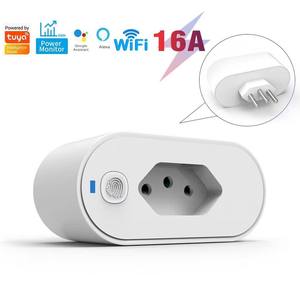 TY-BR Tuya BR <b>Plug</b> WiFi Smart Socket 16A Power Monitor <b>Timer</b> Function Voice Control - Product Image 2