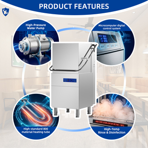Lavavajillas Comercial de Tipo Abierto, de Bajo Ruido y Alta Temperatura, Antiobstrucción, para Cafeterías y Cantinas Pequeñas, de Fábrica China - Product Image 5