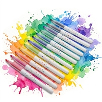 Stylo aquarelle effaçable écologique à 12 couleurs avec logo personnalisé, encre sensible à la chaleur, marque OEM, marqueur artistique certifié EN71 MSDS REACH