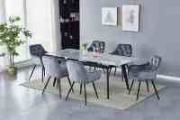 Ensemble de table à manger en MDF de luxe avec 6 chaises, mobilier de salle à manger moderne, ensemble de table à dîner