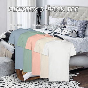T-shirt uni vintage pour homme PinkTex en coton biologique blanc/sable/rose pastel/vert sauge/bleu pastel XXL - Product Image 2