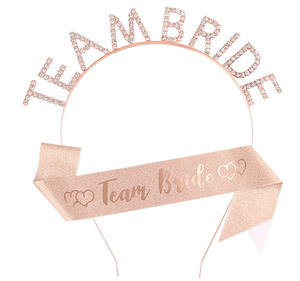 Go Party Wedding Hairbands Princess Tiara Crown Rhinestone Full Diamond <span class=keywords><strong>TEAM</strong></span> <span class=keywords><strong>BRIDE</strong></span> <span class=keywords><strong>Diadema</strong></span> y Glitter Sash Set para mujeres niñas - Product Image 4