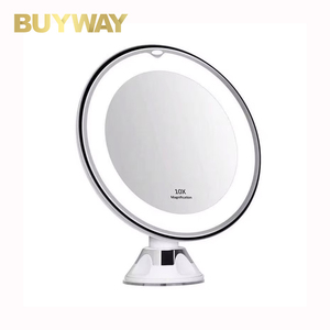 Miroir de courtoisie portable 10x LED avec éclairage flexible écran tactile unique maquillage coiffeuse finition en verre utilisation cosmétique - Product Image 1