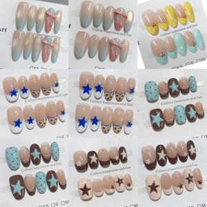 <span class=keywords><strong>Faux</strong></span> <span class=keywords><strong>ongles</strong></span> en acrylique ultra-courts, transparents, mignons, souples, à presser, faits à la main, 10 pièces, <span class=keywords><strong>avec</strong></span> étiquette privée - Product Image 1