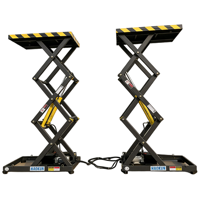 Table élévatrice à ciseaux hydraulique à double vérin, capacité 0,1-50 tonnes, déplacement de 4 m, plateau sur mesure pour votre configuration d'atelier