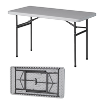 Table pliante populaire en plastique de 120 cm pour les dîners en plein air, les fêtes et les événements