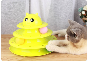Đồ chơI mèo tương tác 3 cấp với bóng di chuyển Thiết kế theo dõi vòng tròn để tập thể dục và săn bắn tính năng thú vị và bền vững - Product Image 3