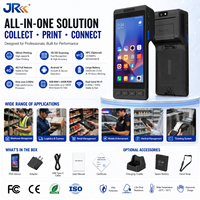 Terminal Portátil JR YK58D de 5.5 Pulgadas, 4+64G, Impresora de Etiquetas Térmicas, Escáner de Códigos de Barras 2D, Pago de Estacionamiento, NFC Industrial, PDA Portátil