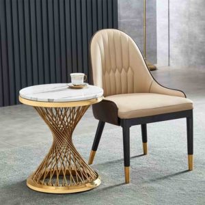 Home Furniture Round Stainless Steel Side <strong>Table</strong> White Marble Sofa <strong>Corner</strong> <strong>Table</strong> for Living Room - Product Image 2