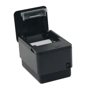 Printer termal Desktop POS, Printer penerima termal 80mm lebar kertas dengan pemotong otomatis dengan masa pakai panjang melalui USB + LAN + seri