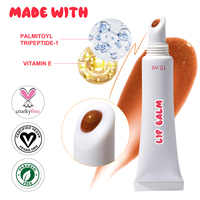 Peptide Hydratant Brillant À Lèvres Miroir Réfléchissant Finition Gamme De Couleurs Vibrantes Formule Riche En Humidité Tube Blanc Personnalisable Cosmétique