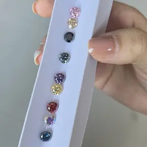GRA Certified Lab Created Diamond Moissanite Loose Stone 1CT 6.5mm Round Shape Colorful Gemstone For Women Destiny Jewellery