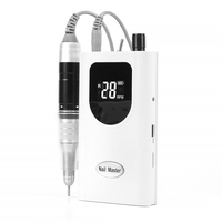 Perceuse à ongles portable sans fil E-File en acier inoxydable rechargeable 35000RPM 24W pour façonner les ongles