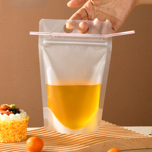 Sac Ziplock Transparent en PE à Poignée, Idéal pour Boissons de Fête, avec <span class=keywords><strong>Paille</strong></span>, pour Aliments, Café, Lait Liquide, Jus - Grande <span class=keywords><strong>Vente</strong></span> - Product Image 3