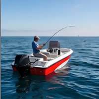 Bateau de plaisance 4,3 m Chaser 430 en fibre de verre pour la pêche en mer et en lac, loisirs nautiques