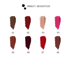 8 produits de couleur rouge à lèvres longue durée 24 heures rouge à lèvres liquide mat de marque privée - Product Image 2