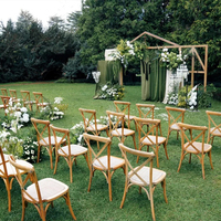Chaise à dossier croisé en bois de style moderne empilable en chêne de hêtre avec fonction de refroidissement pour mariage vignoble salle à manger