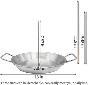 Pincho vertical <span class=keywords><strong>de</strong></span> acero inoxidable <span class=keywords><strong>de</strong></span> 13 pulgadas para <span class=keywords><strong>parrilla</strong></span> <span class=keywords><strong>de</strong></span> barbacoa para acampar al aire libre - Product Image 2