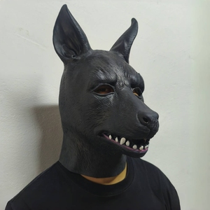 <span class=keywords><strong>Masque</strong></span> de chien <span class=keywords><strong>noir</strong></span> réaliste, dents pointues, oreilles pointues, <span class=keywords><strong>nez</strong></span> large, bec profond, yeux profonds, fabriqué en latex de haute qualité, <span class=keywords><strong>masque</strong></span> intégral pour Halloween - Product Image 3