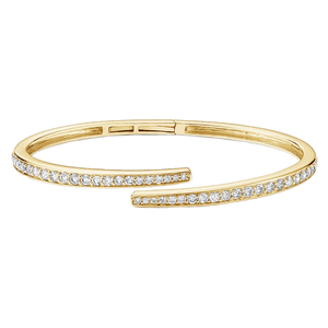Bracelet manchette en argent sterling 925 avec zircone cubique taille brillant, design à espace négatif, pour femme, usage quotidien et bureau - Product Image 1
