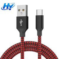 Câbles de charge rapide USB-A vers Type-C 5V 2A en nylon tressé pour iPhone et accessoires mobiles Android – Vente chaude et tendance