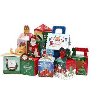 กล่องของขวัญพิมพ์โลโก้แบบกำหนดเอง สำหรับใส่คุกกี้ ลูกอม มัฟฟิน กล่องกระดาษคราฟท์พับได้พร้อมหูหิ้ว สำหรับคริสต์มาสและ<span class=keywords><strong>วัน</strong></span><span class=keywords><strong>เกิด</strong></span> - Product Image 5