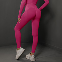 Vêtements de yoga serrés sans couture solides à taille haute Pantalons de yoga pour l'entraînement du cul au miel et à la pêche Pantalons de fitness pour le sport