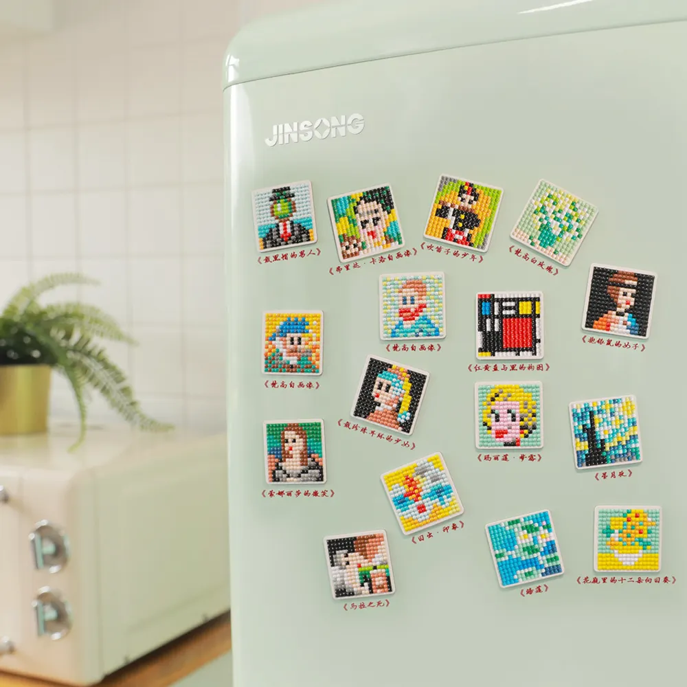 Magnete del frigorifero della pittura del diamante fai da te magnete del frigorifero personalizzato privato adesivo decorazione della cucina di casa adesivi magnetici del fumetto