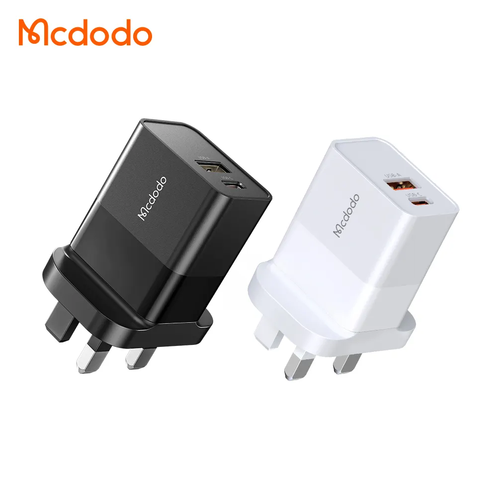 20W UK tre Pin nero bianco PD QC3.0 ricarica rapida per telefono tipo C + porta caricatore USB per Iphone Ipad Macbook caricabatterie rapido Android