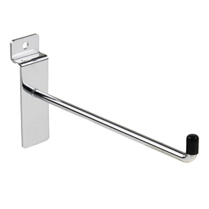 Slatwall đá đen bảng điều khiển Hội Đồng Quản trị móc phụ kiện duy nhất <span class=keywords><strong>prong</strong></span> cửa hàng bán lẻ hiển thị kim loại Chrome móc 90 độ móc cho siêu thị - Product Image 1