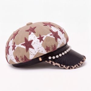 Wholesale Custom Logo Chenille Embroidered Canvas PU Adjustable Unisex Four Seasons Street Style Luxury Vintage Varsity <b>Beret</b> - Product Image 6