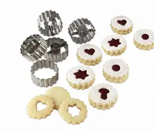 Christmas Linzer Cookie Cutter Stainless Steel Biscuit Cookie Press