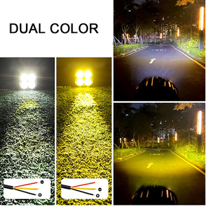 Faro LED 4x4 <span class=keywords><strong>de</strong></span> 3 pulgadas blanco/ámbar <span class=keywords><strong>para</strong></span> motocicleta, luz <span class=keywords><strong>de</strong></span> trabajo, antiniebla, DRL <span class=keywords><strong>para</strong></span> coche/camión/ATV - Product Image 2