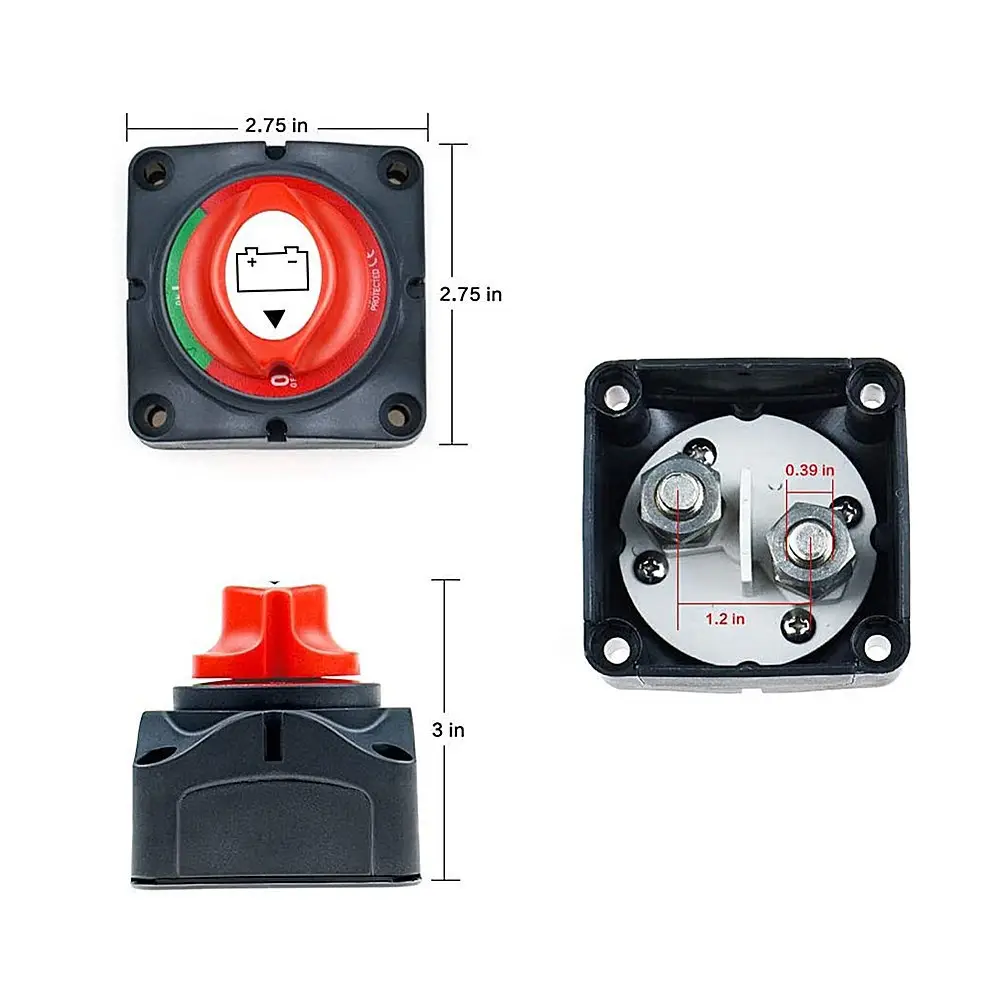 Sakelar pemutus baterai, 12-48v, 275-1250Amp, sakelar baterai kuat On-Off, truk perahu baterai laut tahan air RV AT