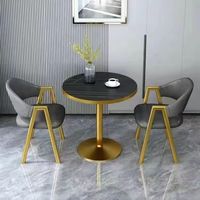 Table de conférence moderne de luxe au design simple et personnalisé, petite table ronde à manger et ensemble de chaises pour 2 personnes